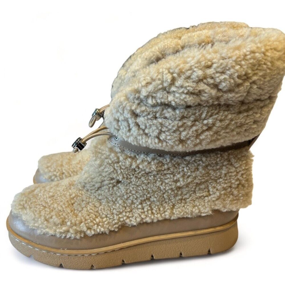 Marc Fisher Women's Boots Size 7 Bootie Beige Shearling Winter‎ Snow